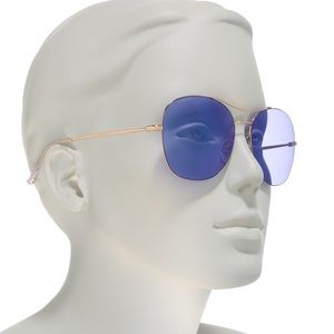 Gucci 58mm Aviator Gold, Copper, Lilac Sunglasses